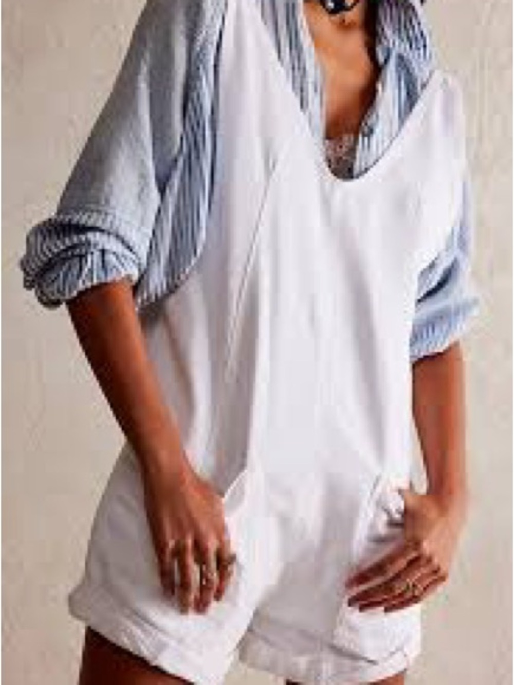 We the Free High Roller Shortalls White XS